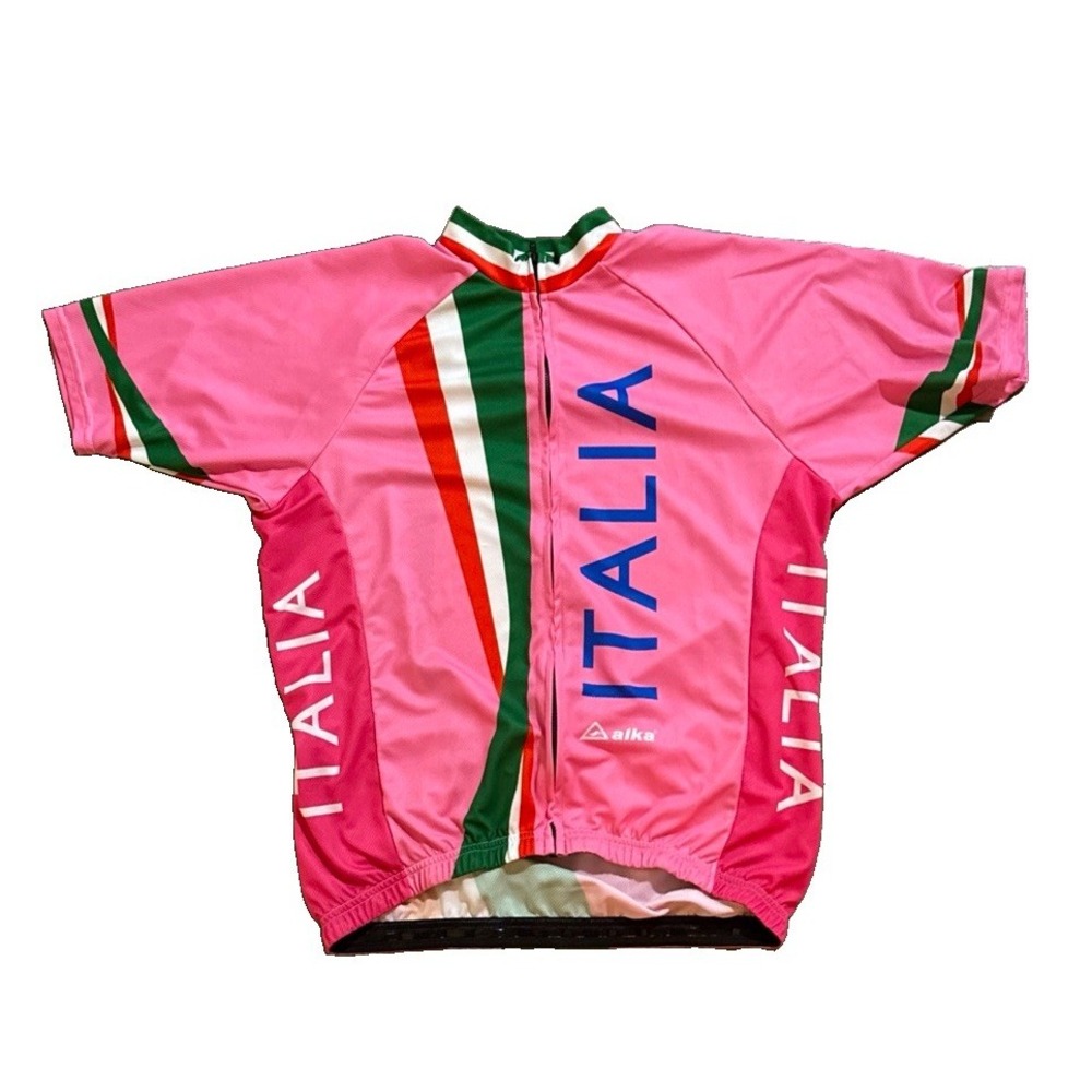 ALKA XL Italy cycling shirt Italia pink Italia cycle biking Back Pockets